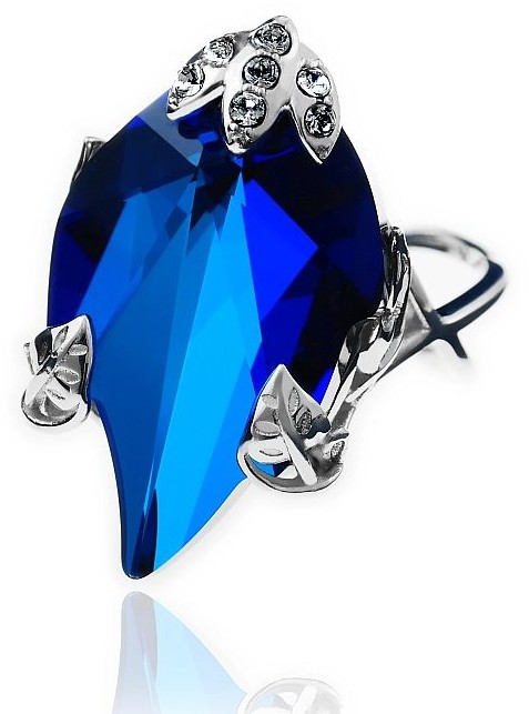 Swarovski Arande PIERŚCIONEK Srebro BLUE LEAF OTWARTY! 4827663246