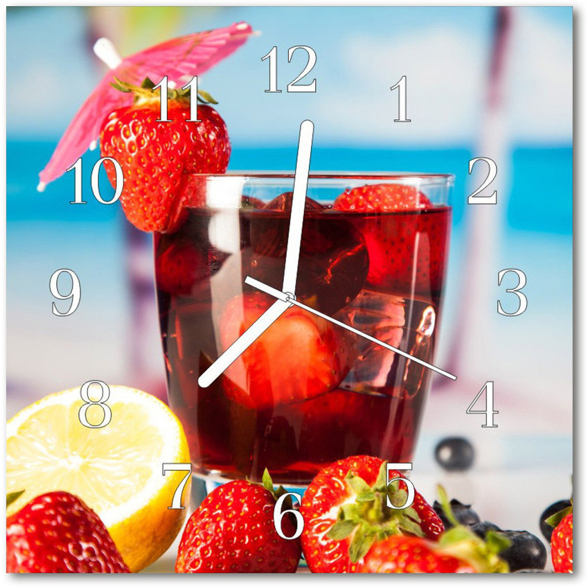 tulup pl Zegar szklany kwadratowy Napój 30x30cm