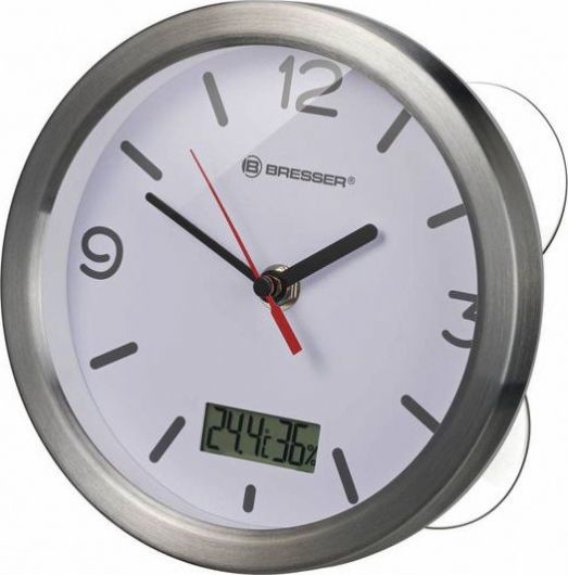 NoName zegar ścienny My Time Bath 17 cm aluminium biały/srebrny twm_442618