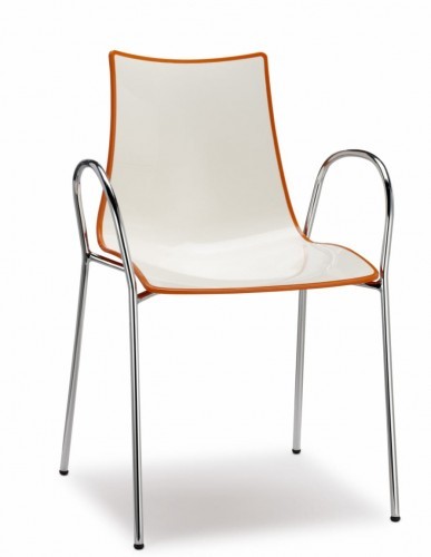 Scab Design Krzesło Zebra Bicolore biało - pomarańczowe 2272 221