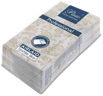Paw Professional SERWETKA PROFESSIONAL POCKET SUBTLE ROSES GOLD) SERWETKI 1-WARSTWOWE 40X40CM SKŁADANE 1/8 25SZT W PACZCE WYKONANE Z AIRLAID Zakupy dla domu i biura! 45952348