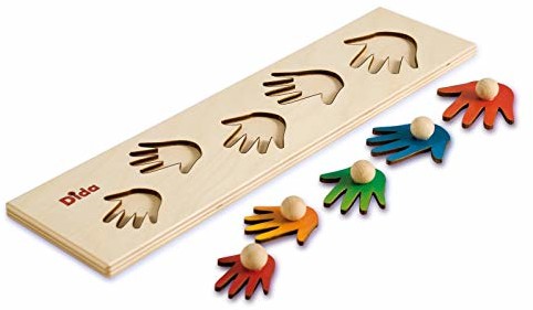 Montessori Dida Dida S05 drewniane puzzle, ręce, Puzzle Bambini S05