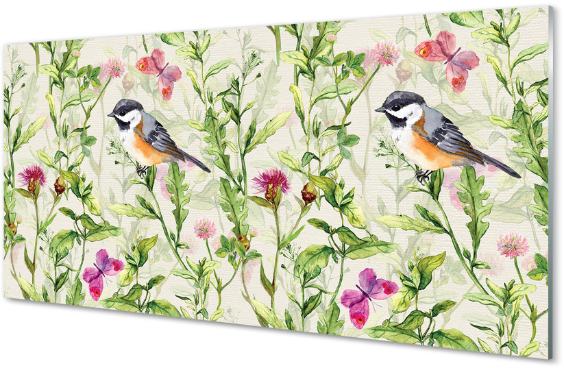 Tulup.pl Panel Szklany Ptak w trawie 120x60cm