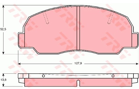 TRW Zestaw klocków hamulcowych, hamulce tarczowe GDB980