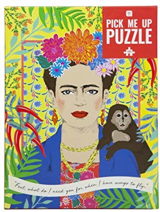 Talking Tables Puzzle 1000 elementów Frida Kahlo - z pasującym plakatem i arkuszem ciekawostek | Inspirujący cytat z portretu kobiety, kolorowy ilustrowany projekt, prezent urodzinowy, prezenty dla niej PUZZ-PMU-FRIDA-V2