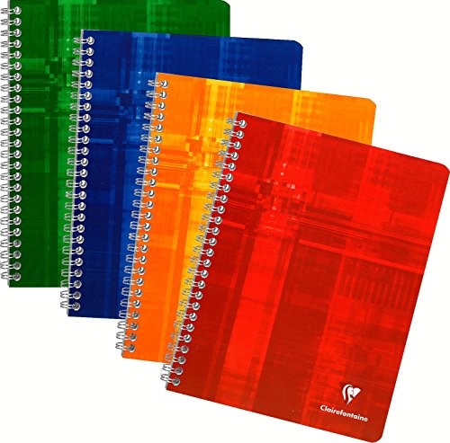 Clairefontaine 87244 °C  lot de 5 spiralami zeszyty z Maxi w kratkę 4 X 4 A5, 100 stron, różne kolory 87244C