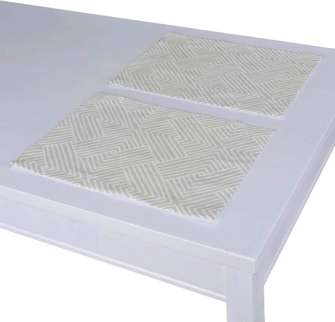 Dekoria pl pl Podkładka 2 sztuki szaro-białe wzory geometryczne 40 x 30 cm Sunny 403-143-43