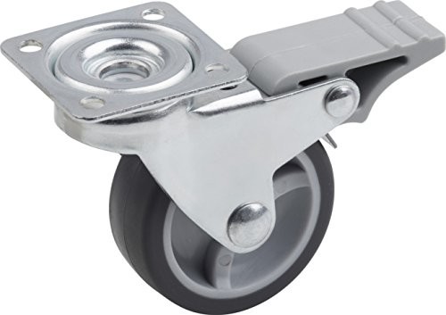 Metafranc Meister kółka obrotowe  50 MM     blokadą 42 X 42 MM blat TPR-koła miękka powierzchnia toczna   łożyska ślizgowe 40 kg udźwig | kółko meblowe rolka transportowa | | Heavy Duty Castor | 802790