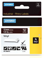 Dymo Oryginał RHINO taśma winylowa 12 mm biała na brązowym 1805412