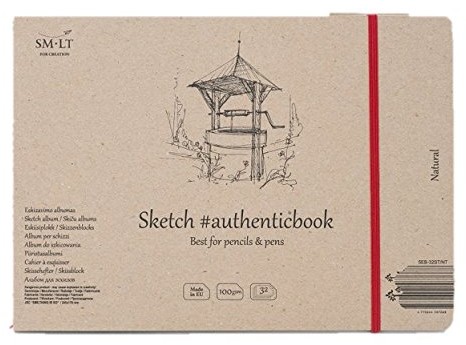 SMLT 5EB-32ST/NT Authentic line 245x176 mm szyty blok do szkicowania autentyczny book, 100 gsm papier z recyklingu, 32 arkusze 5EB-32ST/NT