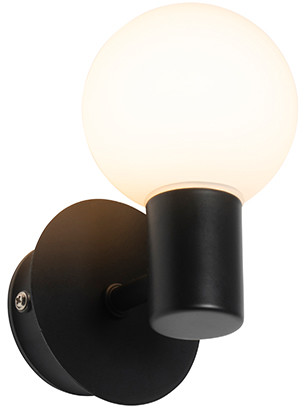 QAZQA Nowoczesna lampa ścienna czarna IP44 - Cederic Up