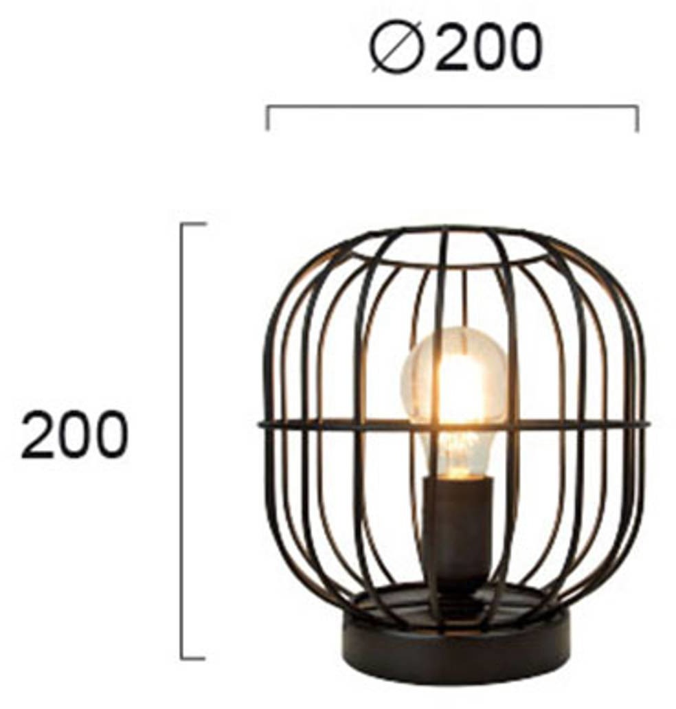 Viokef Lampa stołowa Zenith w kształcie klatki, czarna