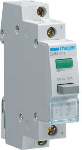 Hager Przycisk sterowniczy z lampką LED SVN411 16A 1Z SVN411