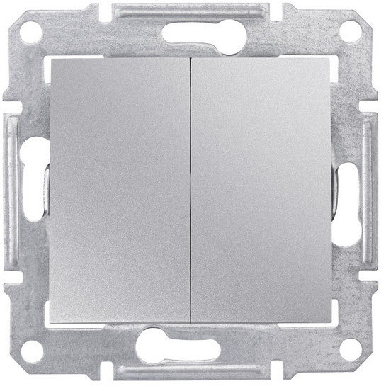 LEDart schodowy podwójny, Schneider Electric SEDNA SDN0600160, bez ramki, kolor aluminium