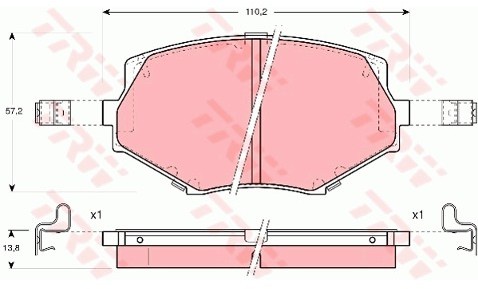 TRW Zestaw klocków hamulcowych, hamulce tarczowe GDB3103