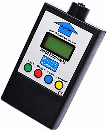 Blue Technology Blue Technology P-10-AL profesjonalny miernik grubości lakieru sonda kulista | stal i aluminium | grubość powłoki | tester lakieru do samochodu | Wyprodukowano w UE, czarny P-10-AL