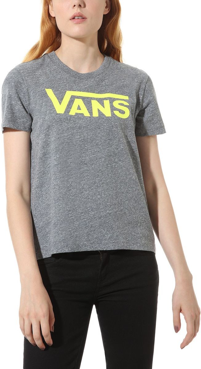 Vans t-shirt damski FLYING V CREW TEE Grey Heather/Lemon Tonic