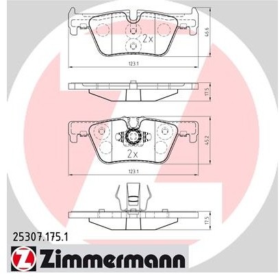ZIMMERMANN Zestaw klocków hamulcowych, hamulce tarczowe 25307.175.1