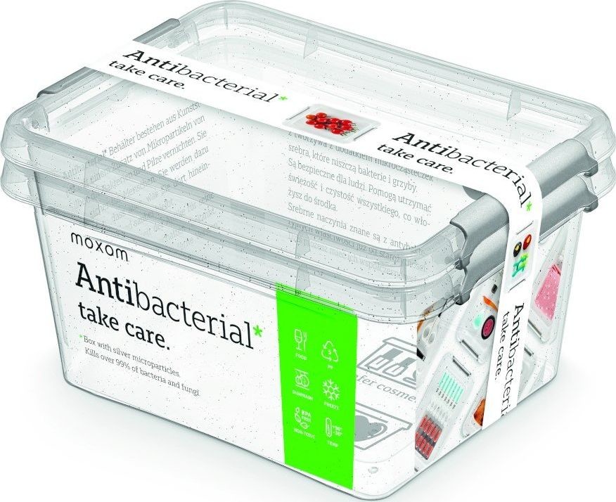 Moxom Komplet Antybakteryjnych na Żywność Leki Pojemników z Mikrosrebrem 1,6L 2 szt 3021