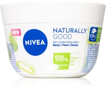 Nivea Naturally Good krem nawilżający do twarzy rąk i ciała 200 ml