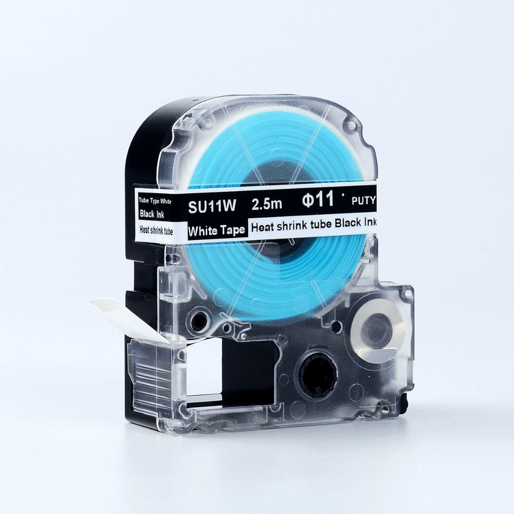 Epson SU11W, 11mm, 19mm x 2,5m, czarny druk / biały podkład, termokurczliwa, taśma zamiennik