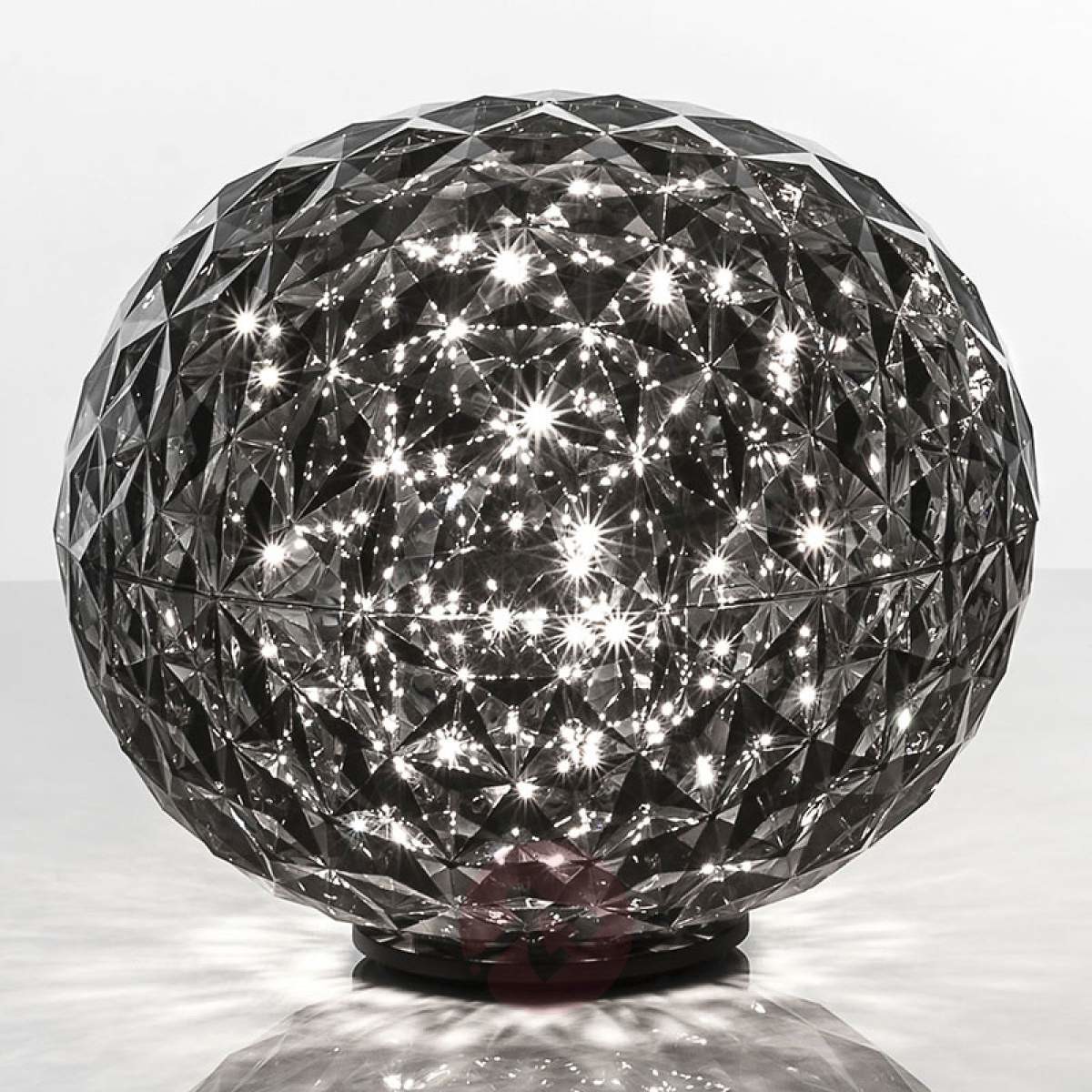 KARTELL Okrągła lampa stołowa LED Planet przydymiona szara