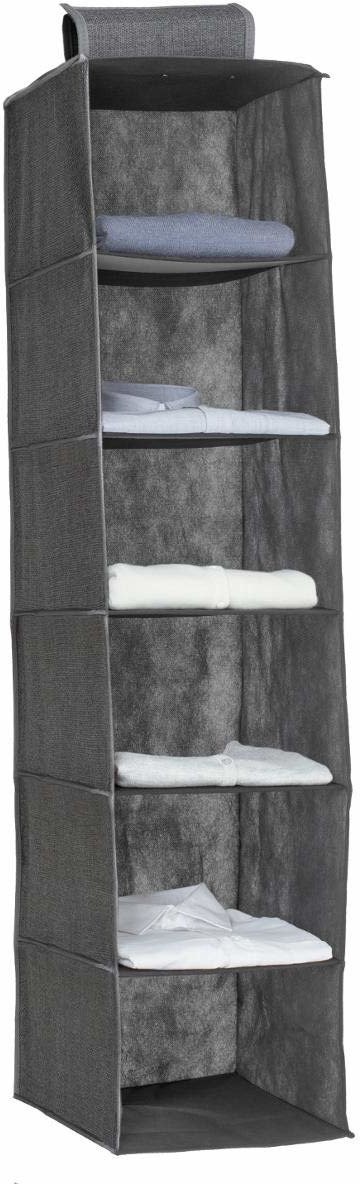 5five Simple Smart Organizer tekstylny do szafy na buty 6 przegródek wiszący kolor ciemnoszary B07JQWBHMK