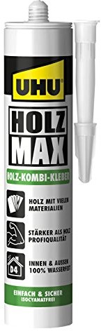 UHU klej do drewna Max bez rozpuszczalników, kaseta z 380 G, 1 sztuki, 48330