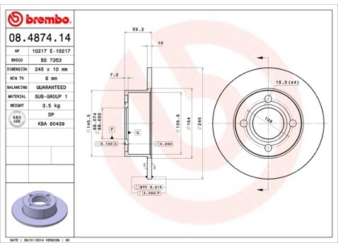 BREMBO 08.4874.14