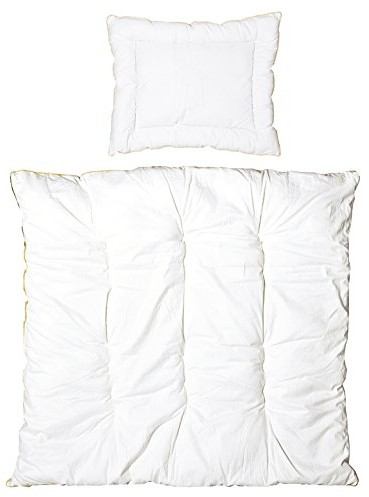 Roba dla łóżka, całoroczny Baby-zestaw pościeli (tkanina wsypowa), kołdra pikowana kołdra Biały, 100 x 135 cm & poduszka 40 x 60 cm