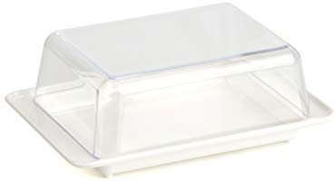 Kimmel Butterdose Butterglocke Butterschale z pokrywką, tworzywo sztuczne, biały, mały