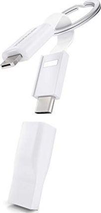 Samsung Kabel USB VONMHLEN VONMĘHLEN High Five kabel do wielokrotnego ładowania 5w1 w kolorze białym jako brelok do kluczy innowacyjny kabel USB-C micro USB do ładowania kompatybilny z iPhone HF