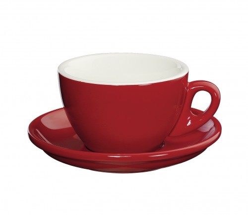 Cilio Roma - filiżanka do cappuccino ze spodkiem, porcelana, czerwona, 0,1 l, CI-215182