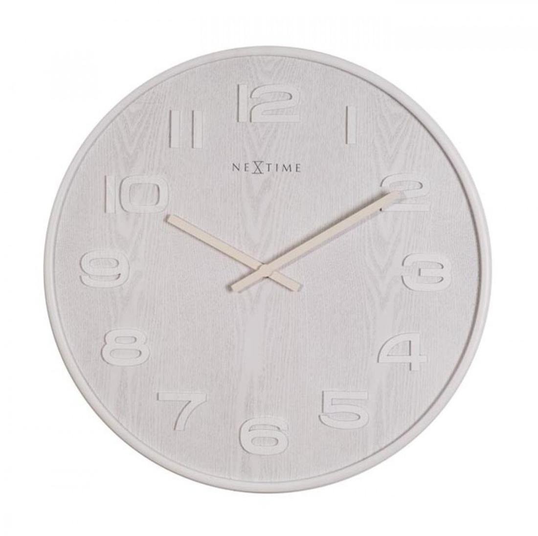Nextime Zegar Wood Wood Medium, biały