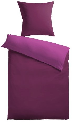 Kinzler komplet dwustronnej pościeli, z mikrowłókna, poszewka na poduszkę 80 × 80 i poszwa na kołdrę 135 × 200 cm, liliowy, 135 x 200 cm B-10133/50 brombeer