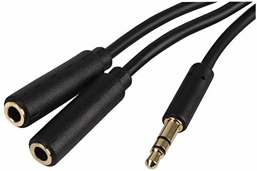 Signal Pro Pro PSG3106-5M wtyczka stereo 3,5 mm na 2 gniazda stereo 3,5 mm, wąska, 5 m, czarna PSG3106-5M