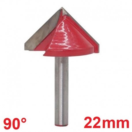 Frez VHM 3D 22mm 90 stopni chwyt 8mm carving
