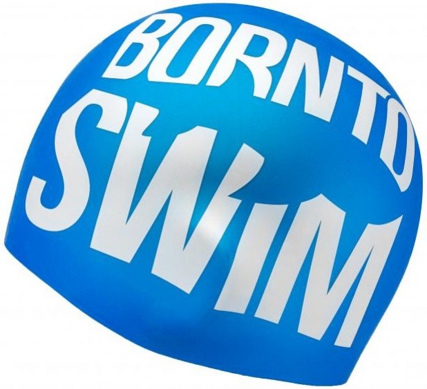 BornToSwim Borntoswim seamless swimming cap niebiesko/biały