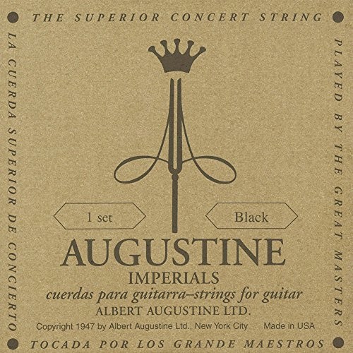 Augustine Klassik imperials gitara struny Label komplet strun Black High Tension/Bass Light Tension Imperial Black Set