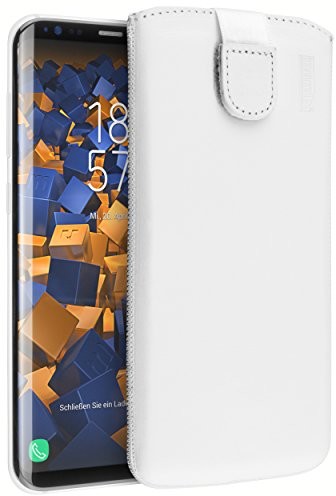 mumbi prawdziwe skórzana torba na Samsung Galaxy S8 Plus torba skórzana kabura Biały (klapka z funkcją wyciągania pomoc do wyciągania) 22486-Samsung Galaxy S8 plus