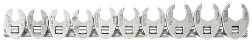 KS Tools 913.3800 3/8 cala Sześciokątny wpuszczany kluczy płasko-oczkowych, 10-częściowy, 10  19 MM 4042146056097