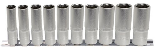 KS Tools 917.0610 zestaw 1/4 cala Classic sześciokątny klucz nasadowy, długie, 10-częściowy, 4  13 MM 4042146356166
