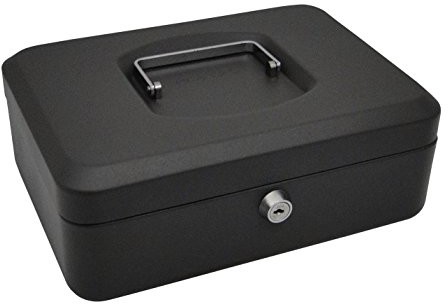Unbekannt PAVO Premium kasetka na pieniądze, zamek cylindryczny z 2 kluczami, 25 x 18 x 9 cm, ciemnoszary 8011803