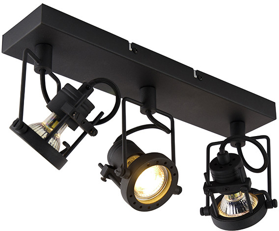 QAZQA Przemysłowy punktowy czarny 3-punktowy - Suplux