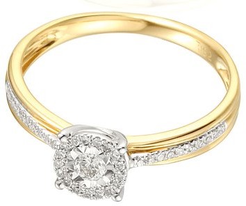 LOVRIN Złoty pierścionek zaręczynowy 585 z diamentami 55159 YW
