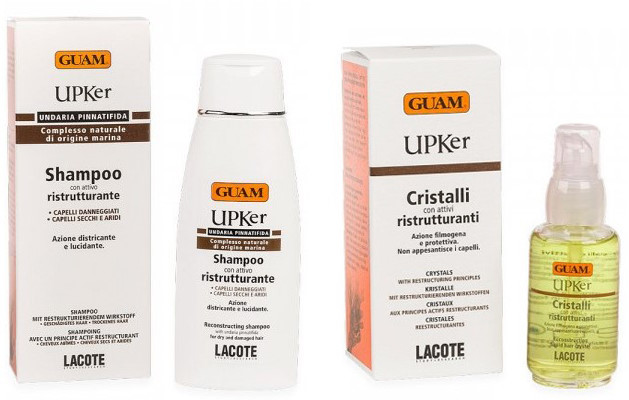 Lacote GUAM Zestaw GUAM UPKer - Ochronny olejek restrukturyzujący do włosów - 50ml + GUAM UPKer - Szampon odbudowujący włosy suche i zniszczone - 200ml