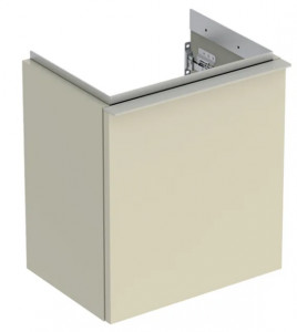 GEBERIT 502.301.JL.1 Szafka pod umywalkę kompaktową iCon z jednymi drzwiami 37 cm x 41,5 cm x 27,9 cm szary piaskowy lakierowany wysoki połysk szary piaskowy matowy