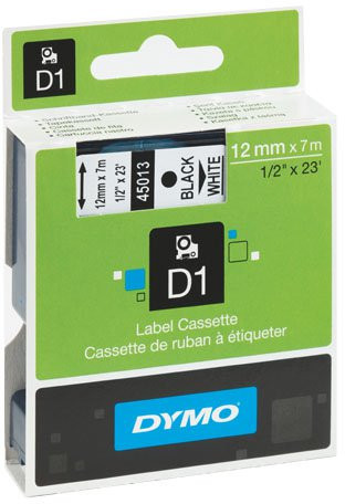 Dymo oryginalny taśma do drukarek etykiet, , 45013, S0720530, czarny druk/bi