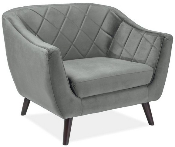 Signal FOTEL MOLLY 1 VELVET SZARY BLUVEL 14 / WENGE (T)