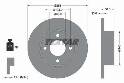 TEXTAR Tarcza hamulcowa 92057800